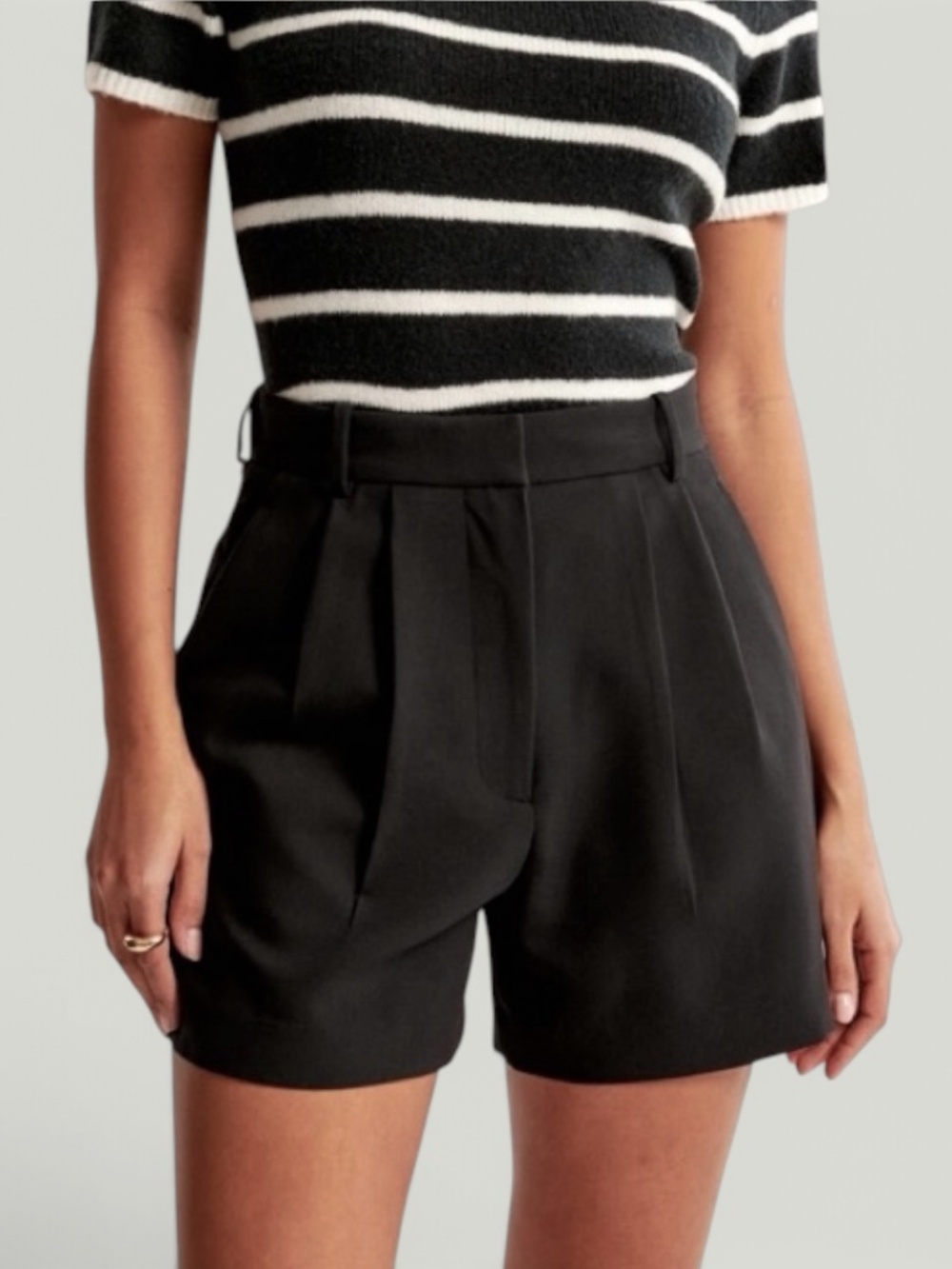 Abercrombie & Fitch Black Ultra-High Sloane Tailored Shorts